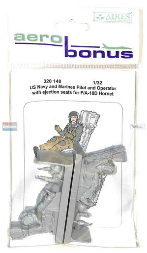 ARSAB320148 1:32 AeroBonus US Navy & Marines F-18D Hornet Pilot and Operator Figures with Ejection Seats