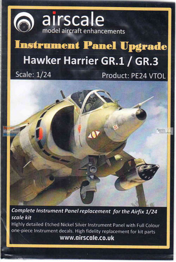 ASCPE24VTOL 1:24 Airscale Harrier GR.1/GR.3 Instrument Panel Upgrade Set (AFX kit)