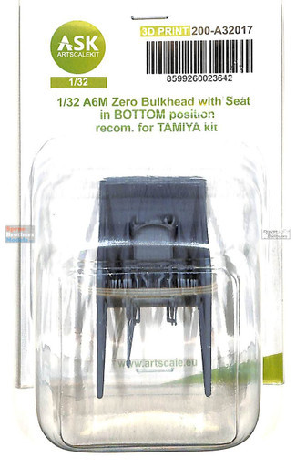 ASKA32017 1:32 ASK/Art Scale A6M Zero Bulkhead with Seat in Bottom Position (TAM kit)