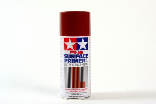 TAM87160 Tamiya Fine Surface Primer L Oxide Red, 180ml Spray Can TAM87160 Tamiya Fine Surface Primer L Oxide Red, 180ml Spray Can