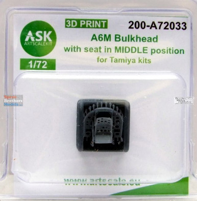 ASKA72033 1:72 ASK/Art Scale A6M Zero Bulkhead with Seat in Middle Position (TAM kit)