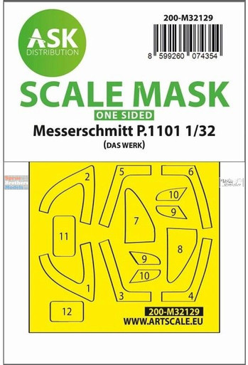 ASKM32129 1:32 ASK/Art Scale Mask - P.1101 (DAS kit)