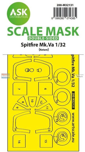 ASKM32131 1:32 ASK/Art Scale Double-Sided Mask - Spitfire Mk.Va (KOT kit)
