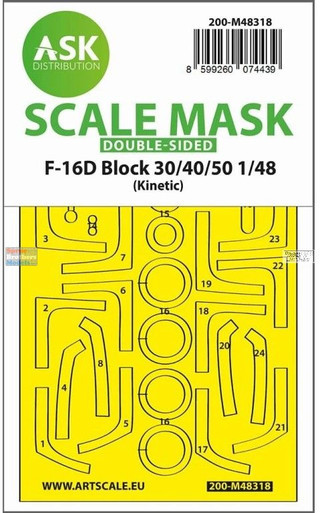 ASKM48318 1:48 ASK/Art Scale Double-Sided Mask - F-16D Block 30/40/50 Falcon (KIN kit)