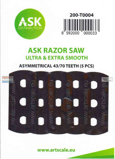 ASKT0004 ASK/Art Scale - Razor Saw Ultra & Extra Smooth (Asymmetrical 70/43 Teeth) 5pcs