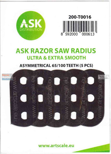 ASKT0016 ASK/Art Scale - Razor Saw Radius Ultra & Extra Smooth 100/65 Teeth 5pcs