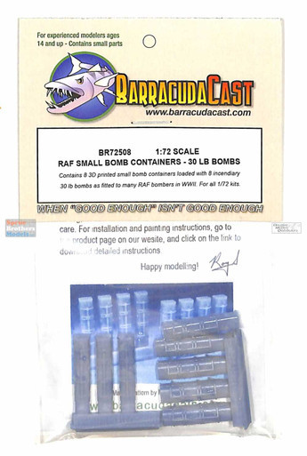 BARBR72508 1:72 BarracudaCast RAF Small Bomb Containers - 30lb Bombs