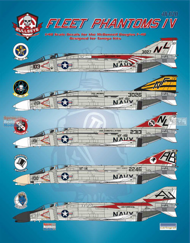 BMA48020 1:48 Bullseye Model Aviation Decals - F-4B Phantom II 'Fleet Phantoms IV'