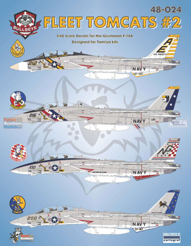 BMA48024 1:48 Bullseye Model Aviation Decals - F-14A Tomcat 'Fleet Tomcats #2'