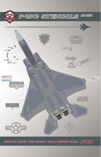 BMA48050 1:48 Bullseye Model Aviation Decals - F-15C Eagle Stencils