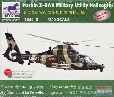 BNCN5046 1:350 Bronco Harbin Z-9WA Military Utility Helicopter Set