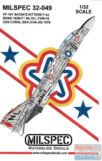 CAMMS32049 1:32 MilSpec Decals - F-4J Phantom II VF-191 Satan's Kittens USS Coral Sea 1976 Bicentennial Scheme