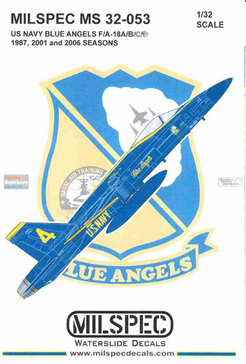 CAMMS32053 1:32 MilSpec Decals - F-18A F-18B F-18C F-18D Hornet US Navy Blue Angels 1987 2001 2006 Seasons