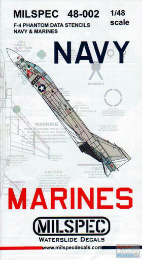 CAMMS48002 1:48 MilSpec Decals - F-4 Phantom II Hi Viz Data Stencils US Navy & Marines