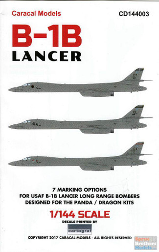 CARCD144003 1:144 Caracal Models Decals - B-1B Lancer