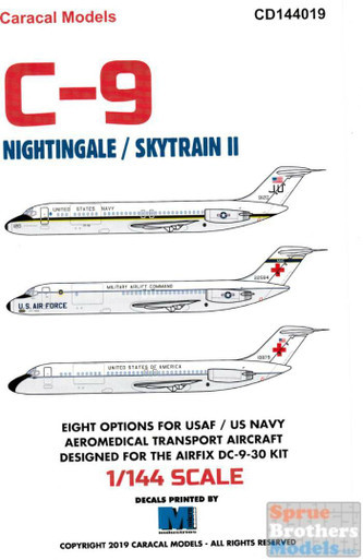 CARCD144019 1:144 Caracal Models Decals - C-9 Nightingale / Skytrain II