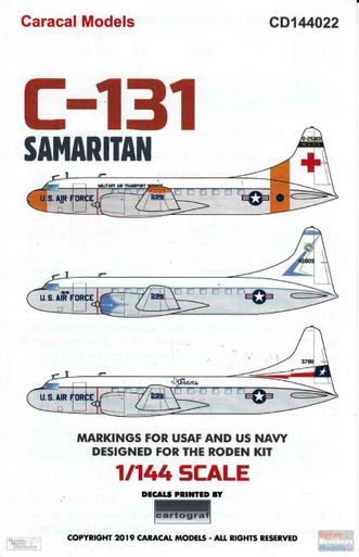 CARCD144022 1:144 Caracal Models Decals - C-131 Samaritan