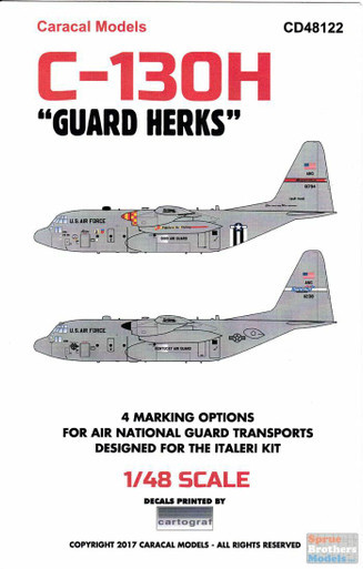 CARCD48122 1:48 Caracal Models Decals - C-130H Hercules 'Guard Herks'
