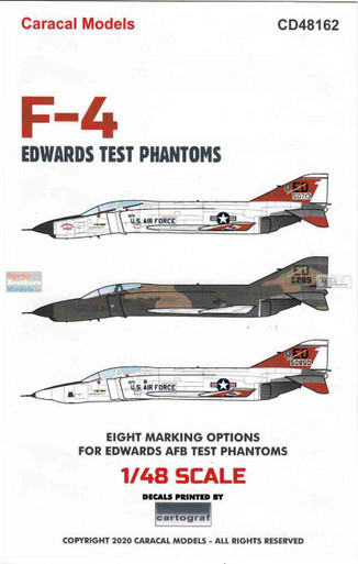 CARCD48162 1:48 Caracal Models Decals - F-4 Phantom II Edwards Test Phantoms