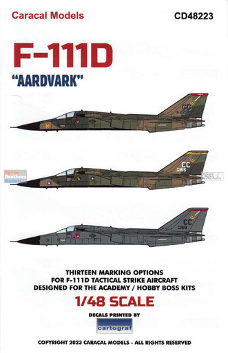 CARCD48223 1:48 Caracal Models Decals - F-111D Aardvark