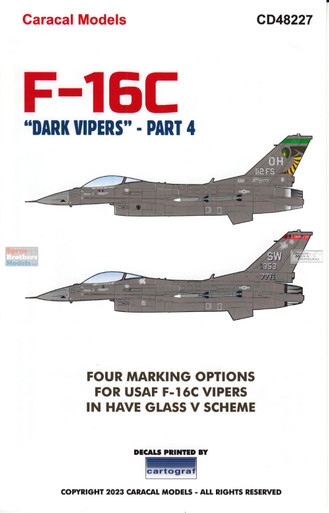 CARCD48227 1:48 Caracal Models Decals - F-16C Falcon 'Dark Vipers' Part 4