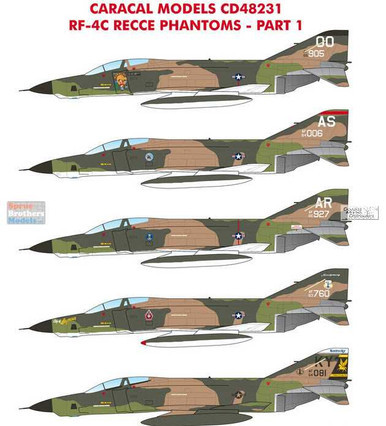 CARCD48231 1:48 Caracal Models Decals - RF-4C Phantom II 'Recce  Phantoms' Part 1