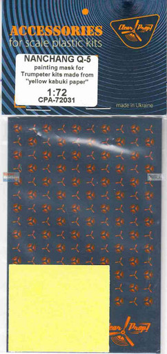 CLPCPA72031A 1:72 Clear Prop Models Nanchang Q-5 Painting Mask (TRP kit)