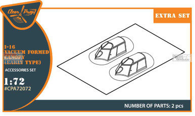 CLPCPA72072A 1:72 Clear Prop Models I-16 Early Vacuum Formed Canopy (CLP kit)