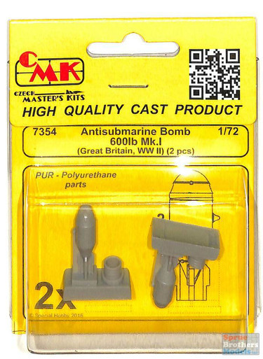 CMK7354 1:72 CMK British WW2 Antisubmarine Bomb 600lb Mk.I (2 pcs)