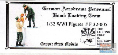 CSMF32-005 1:32 Copper State Models WWI Figure Set - German Aerodrome Personnel Bomb Loading Team