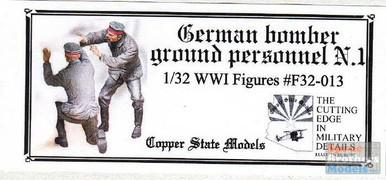 CSMF32-013 1:32 Copper State Models WWI Figure Set - German Bomber Ground Personnel No.1