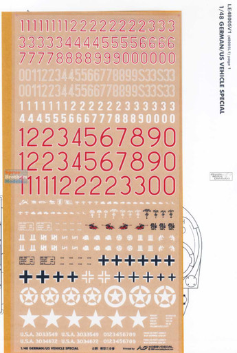 CXDAM48001 1:48 CrossDelta WWII German/US Vehicle Markings (Dry Transfers)