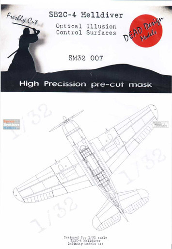 DDMSM32007 1:32 DEAD Design Models Paint Mask - Control Surfaces for SB2C-4 Helldiver (IFM kit)