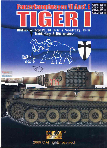 ECH351005 1:35 Echelon Decals - Schwere PzAbt 502 & Schw.Pz.Kp. Meyer Tiger I's