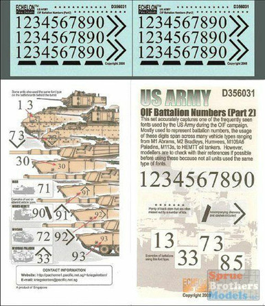 ECH356031 1:35 Echelon US Army OIF Battalion Numbers Part 2 #356031