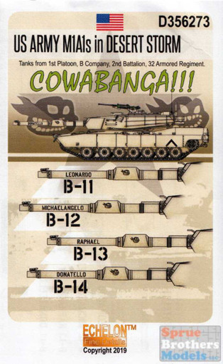 ECH356273 1:35 Echelon US Army M1A1s in Desert Storm Cowabanga!!!