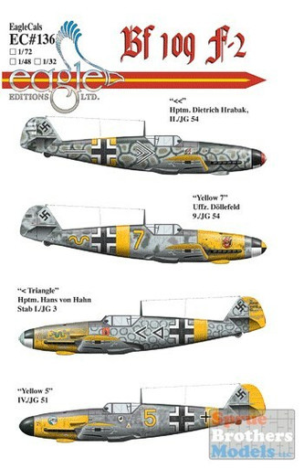 ECL48136 1:48 Eagle Editions Bf 109F-2 JG3 JG 51 JG54 #48136