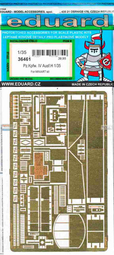 EDU36461 1:35 Eduard PE - Panzer Pz.Kpfw.IV Ausf.H Detail Set (MIA kit)