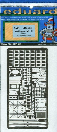 EDU48569 1:48 Eduard PE - Wellington Mk III Mid Fuselage Exterior Set (TRP kit) #48569