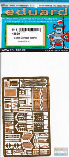 EDU48890 1:48 Eduard PE - Super Etendard Exterior Detail Set (KIN kit)
