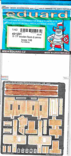 EDU491201 1:48 Eduard Color PE - B-17F Flying Fortress Wooden Floors & Ammo Boxes (HKM kit)