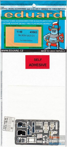 EDU49563 1:48 Eduard Color PE - Me 262A-1a/U3 Detail Set (HBS kit) #49563
