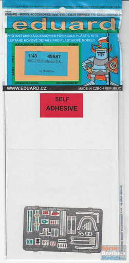 EDU49587 1:48 Eduard Color PE - MiG-21bis Fishbed Interior Detail Set (EDU kit) #49587