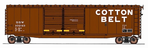 (D)  50' PS-1 Double-Door Boxcar - Ready to Run -- Cotton Belt SSW (Boxcar Red, white) (D)  50' PS-1 Double-Door Boxcar - Ready to Run -- Cotton Belt SSW (Boxcar Red, white)