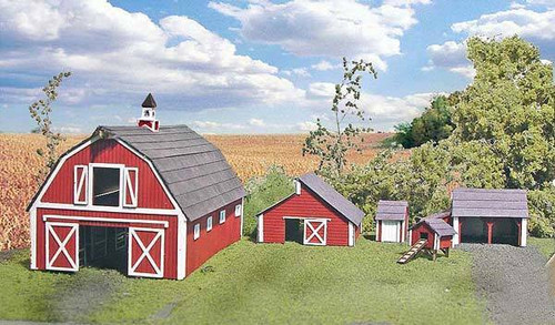 850 N scale Barn & Outbuildings