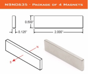 635 1"X1/2"X1/8"BLOCK MAGNETS (4)