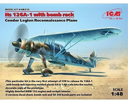 ICM48213 Hs 126A-1 with bomb rack, Condor Legion Reconnaissance Plane 1/48