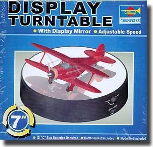 TSM9835 Battery Operated Round Mirrored Display Turntable for Model Kits (7"Dia)