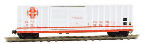 N Scale 50' Rib-Side Double-Door Boxcar No Roofwalk - Ready to Run -- Sierra Railroad #5009 (white, orange, Per Diem Car Series #2)