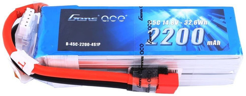 Gens ace 2200mAh 14.8V 45C 4S1P Lipo Battery Pack Deans plug